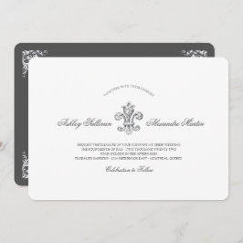 Convite Elegante Fleur de Lis Wedding Combo 2
