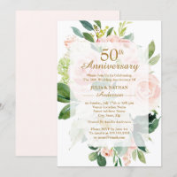 Elegante Flor de Pêssego Rosa Aniversário de 50 An