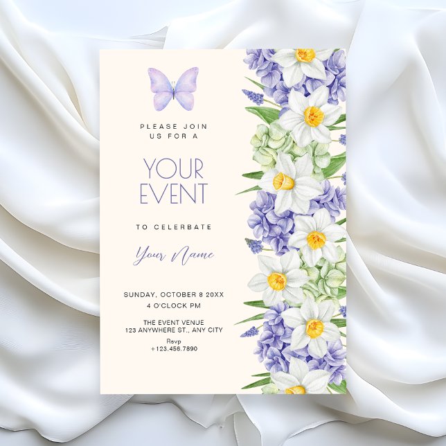 Convite Elegante floral (Criador carregado)