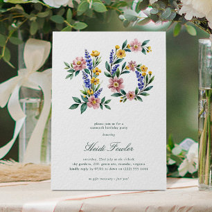 Convite Elegante Floral 16 Anos Botânico Aniversário de 16