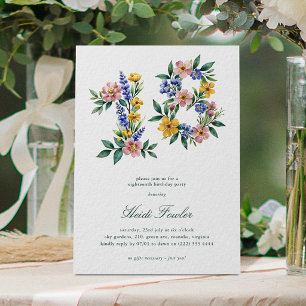 Convite Elegante Floral 18' Botânico Aniversário de 18 Ano