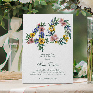 Convite Elegante Floral 40' Botânico 40º Aniversário