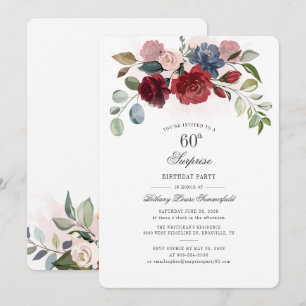 Convite Elegante Floral 60º Aniversário
