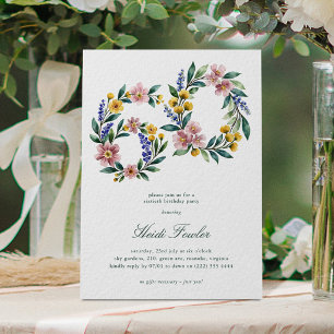Convite Elegante Floral 60' Botânico 60º Aniversário