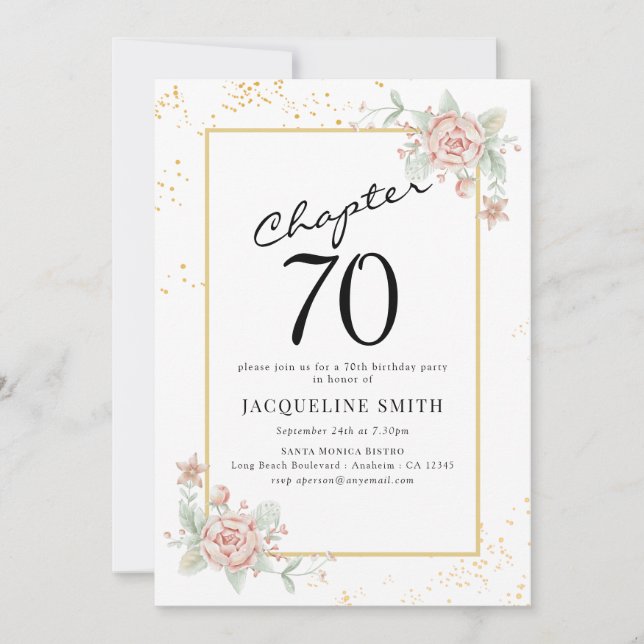 Convite Elegante Floral 70 (Frente)