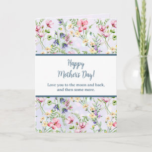 Convite Elegante Floral Aquarela para Feliz Dia das Mães