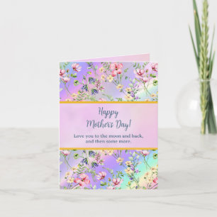 Convite Elegante Floral Aquarela para Feliz Dia das Mães