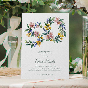 Convite Elegante Floral Botânico 50' 50º Aniversário