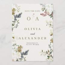 Elegante Floral Casamento Save the Date | Aquarela