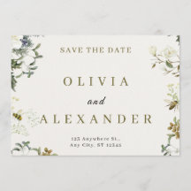 Elegante Floral Casamento Save the Date | Aquarela