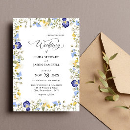 Convite Elegante Floral Colorido de Outono Casamento em Aq