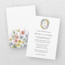 Elegante Floral de Flor Silvestre Monograma Crista