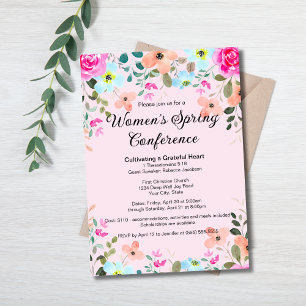 Convite Elegante Floral de Primavera para Mulheres Retiro 