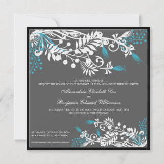 Convite elegante floral do casamento da ilha