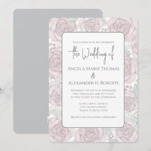 Convite Elegante Floral Dusty Rosa Classcolor