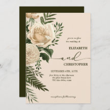 Elegante Floral Greenery e Buquês de Creme Casamen