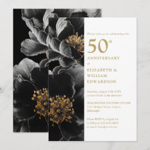 Elegante Floral Moderno Chique 50º Aniversário