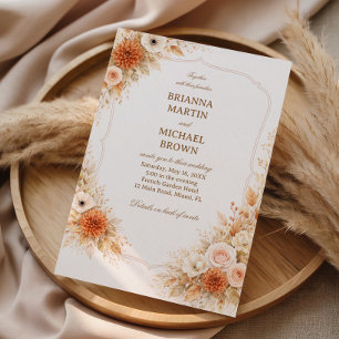 Convite Elegante Floral Neutro Aconchegante