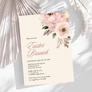 Convite Elegante Floral Páscoa Brunch