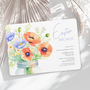 Convite Elegante Floral Páscoa Brunch