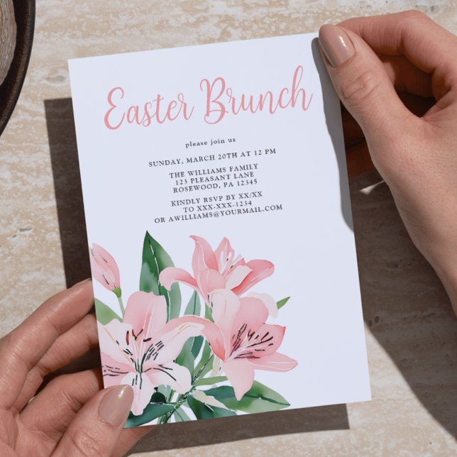 Convite Elegante Floral Páscoa Brunch (Criador carregado)