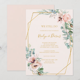 Convite Elegante Floral Pastel Ainda Fazemos Renovação