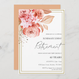 Convite Elegante Floral Peach