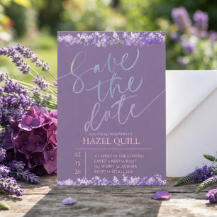 Convite Elegante Floral Quinceañera Salve a Data