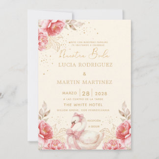 Convite Elegante Floral Romântico Nosso Casamento
