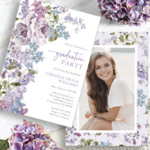 Elegante Floral Roxo de Formatura