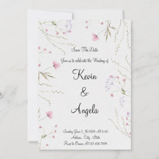Convite Elegante Floral Save The Date Casamento