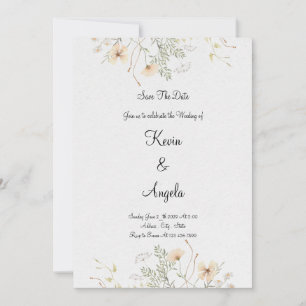 Convite Elegante Floral Save The Date Casamento