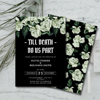 Convite Elegante Floral Till Death Nos Parte Wedding