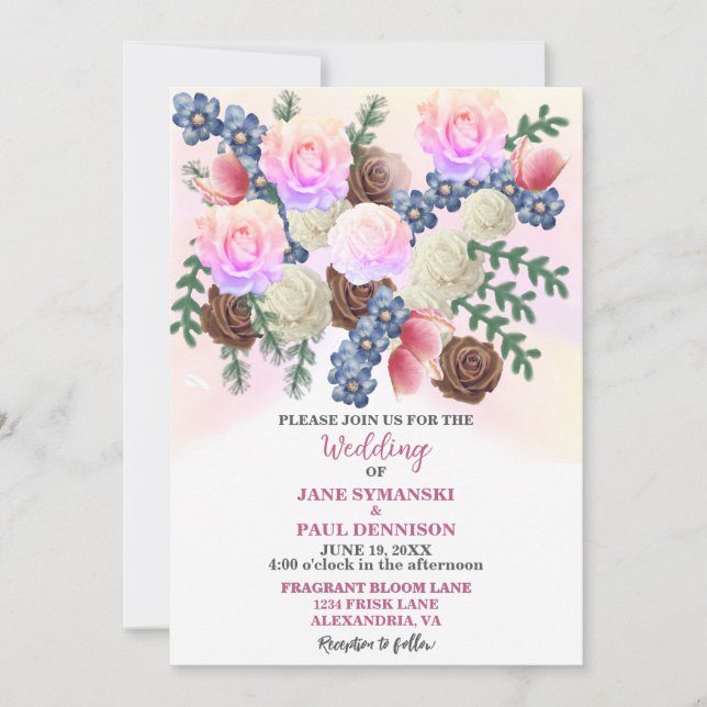 Convite Elegante Floral Wildflower-Boutique-Wedding-Convit (Frente)