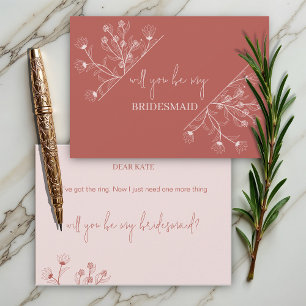 Convite Elegante Floral "Will to be my Bridesmaid"