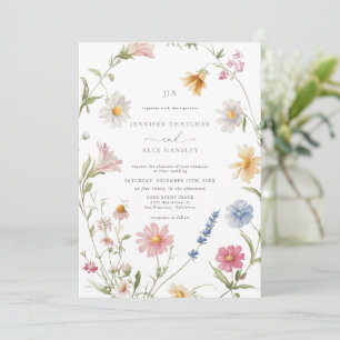 Convite Elegante Floral Wreath Casamento Rsvp De Código