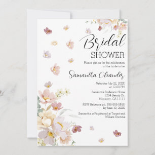 Convite Elegante Florals Chá de panela de Flores Selvagens