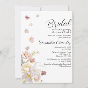 Convite Elegante Florals Chá de panela de Flores Selvagens