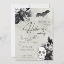 Elegante Florals e Skull Halloween Party