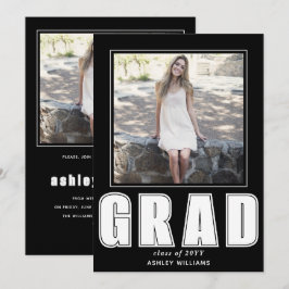 Convite Elegante FORMANDO preto e branco Classe de Foto 20