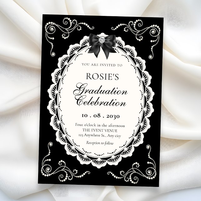 Convite Elegante formatura preta (Criador carregado)