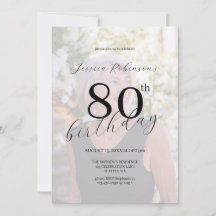 Elegante Foto com Letra Preta para Oitavo Aniversá