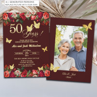 Elegante Foto de Aniversário de Casamento de 50 an