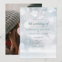 Convite Elegante Foto de Casamento de Inverno Primeiros Fl