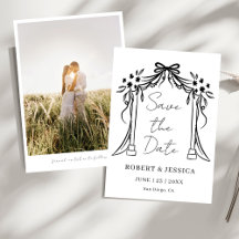 Elegante Foto de Casamento Moderna Save The Date