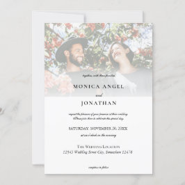 Convite Elegante Foto Horizontal de Casamento