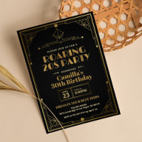 Elegante Gatsby Art Deco Roaring 20s Black Dourado