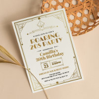 Elegante Gatsby Art Deco Roaring 20s White Dourado