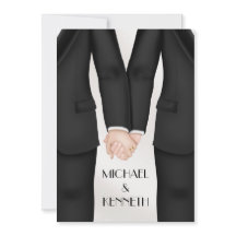 Elegante Gay de Weding Groom Segurando Mãos