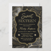 Elegante Geodo de Estratos Preto e Dourado Sweet 1